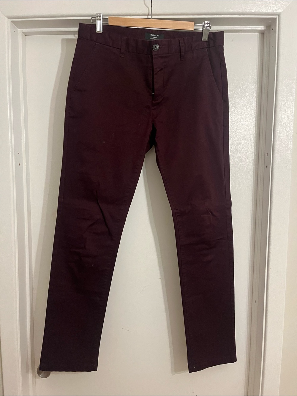 RW&CO. Men's Slim Chinos in Burgundy